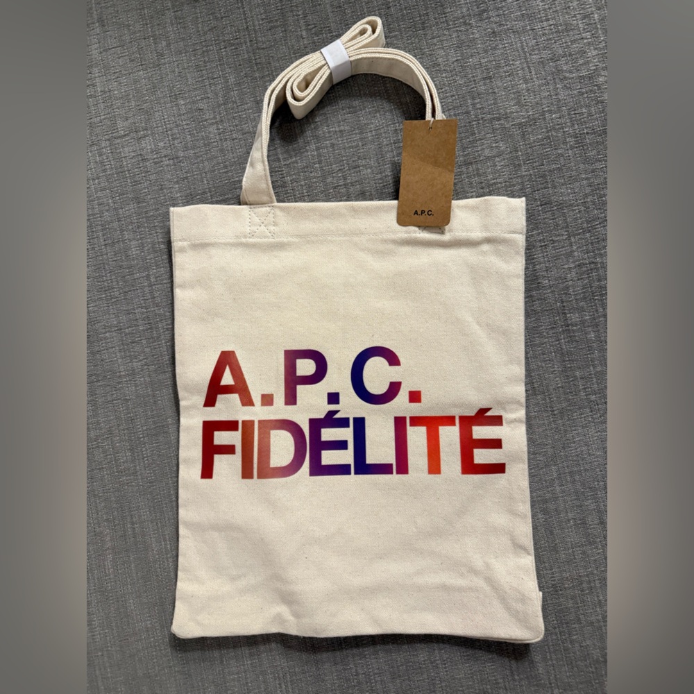 A.P.C. Cream Canvas Tote Bag